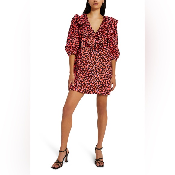 River Island Dresses & Skirts - River Island Red Animal Patterned Dress